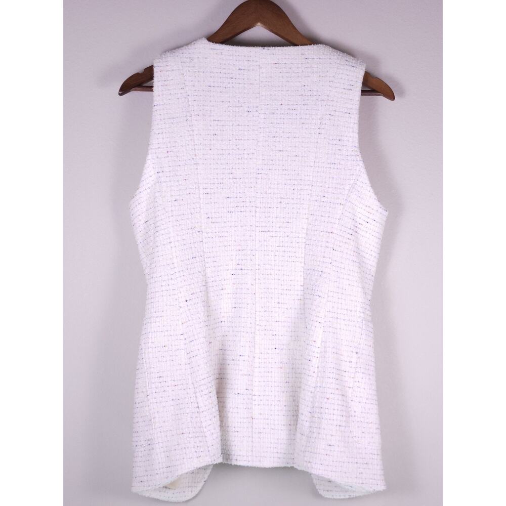 Maeve Anthropologie Tweed Sleeveless Vest Top S White Multicolor - Picture 10 of 13